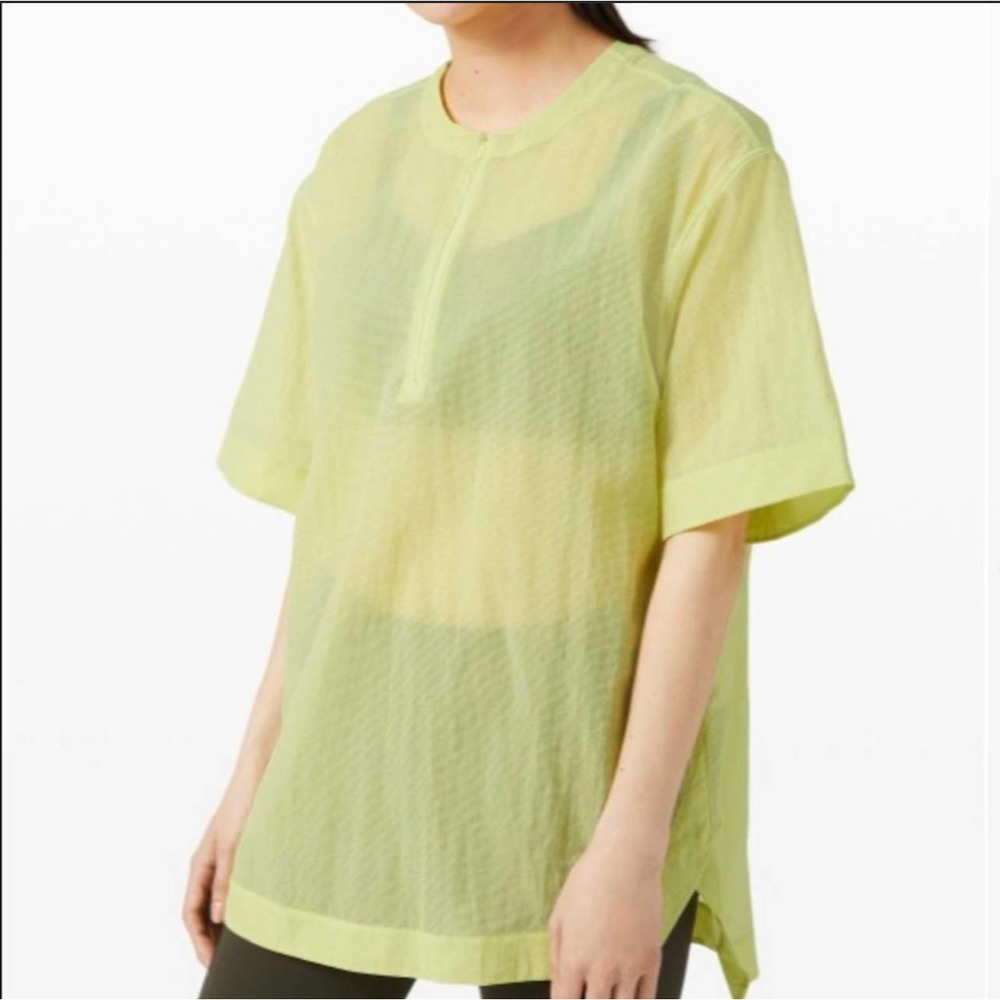 Lululemon Women's Clear Intentions Yellow Green Top Size 6
